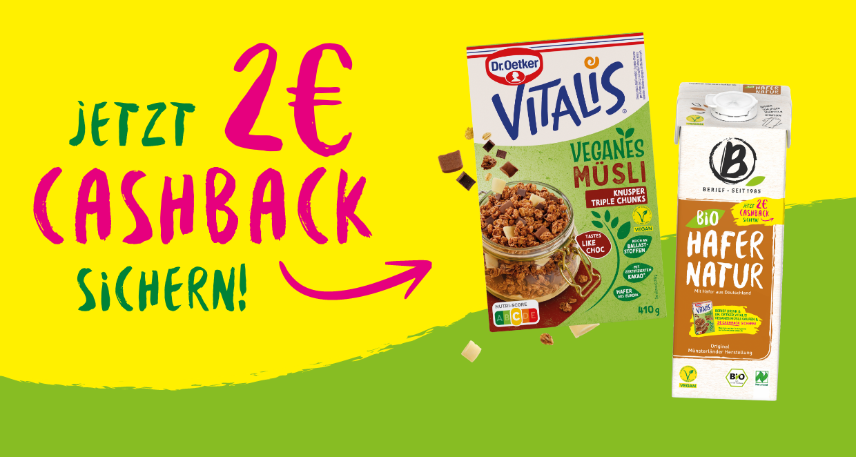 Jetzt 2 € Cashback sichern!